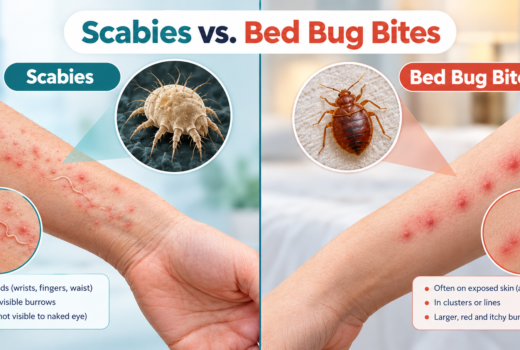 Scabies vs bed bug bites
